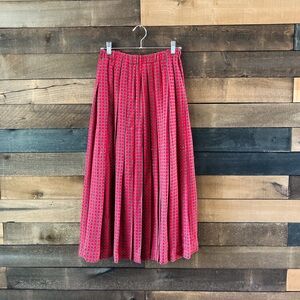 Vintage Talbots Red & Green Plaid Sparkly Pleated Holiday Skirt Made In U.S.A